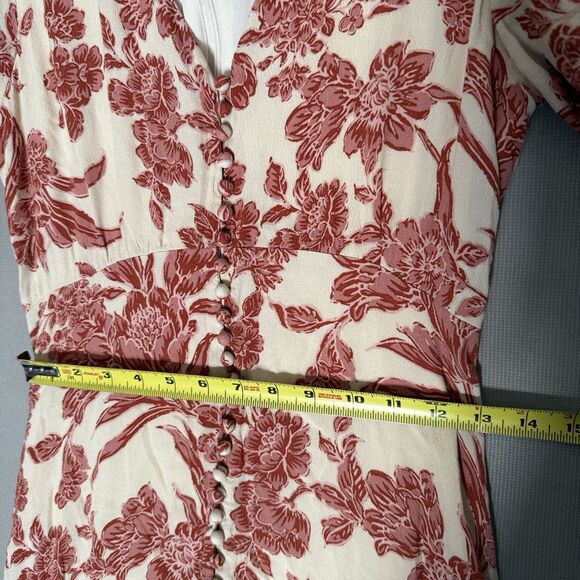 Bohme Tiered Button Midi Dress XS Boho Prairie Short Sleeve Cottagecore Feminine - Picture 11 of 16